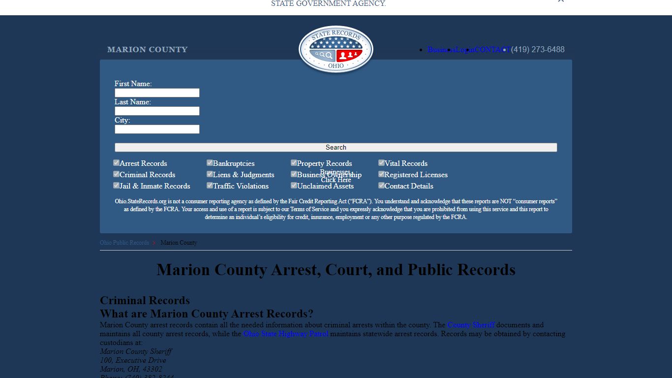 Marion County Arrest, Court, and Public Records